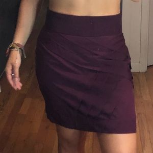Burgundy midi skirt